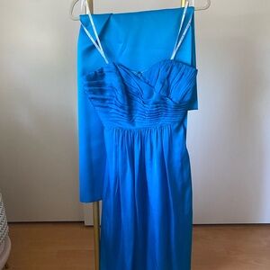 Elegant Blue Strapless Dress